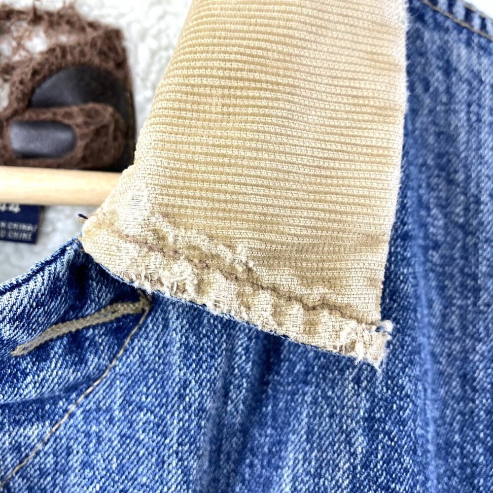 Denver Hayes Mens Jean Jacket Y2K Trucker Dad Vtg Sherpa Lined Denim Blue Sz XL - Picture 5 of 8